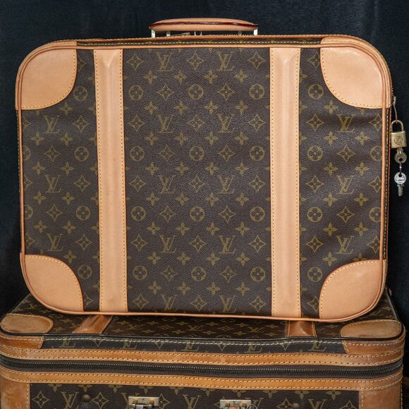 LOUIS VUITTON Monogram Canvas Suitcase - NEW LEATHER - VINTAGE TREASURE - Picture 3 of 16